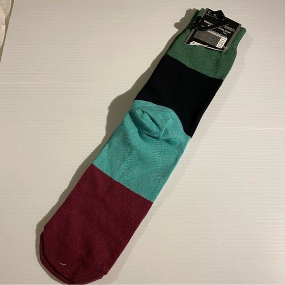 Odd Sox striped multi color block crew dress mens Socks 8-12 New - Picture 3 of 6